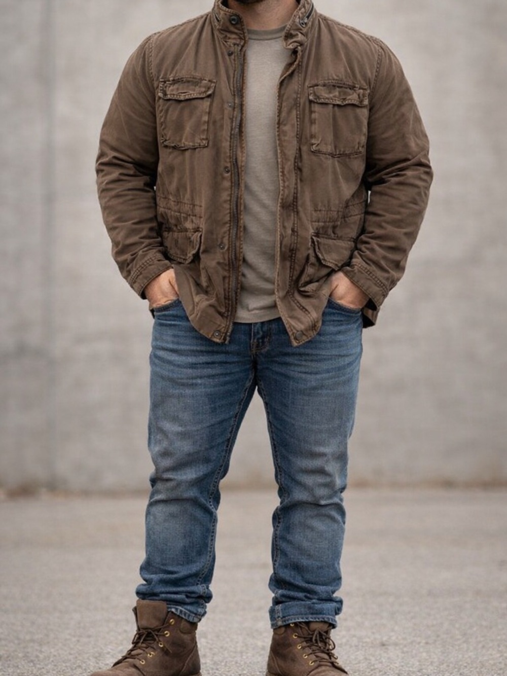 GAP Men's Olive Brown Military Field Jacket